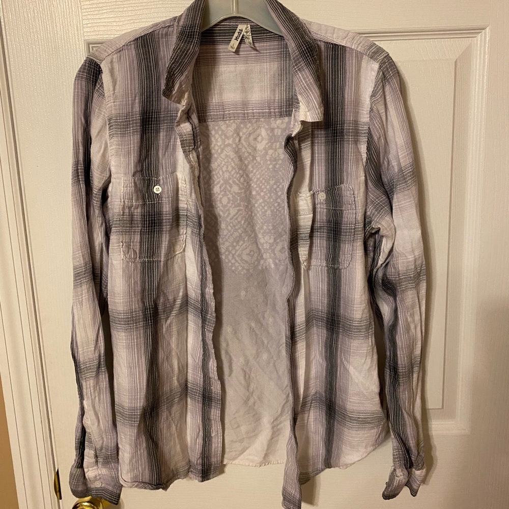 White & gray flannel